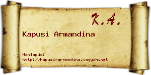 Kapusi Armandina névjegykártya